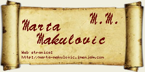 Marta Makulović vizit kartica